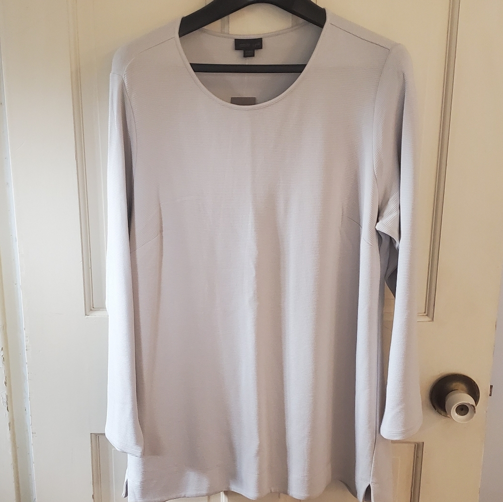 J. Jill Wearever knit tunic 2x Marble (light grey)